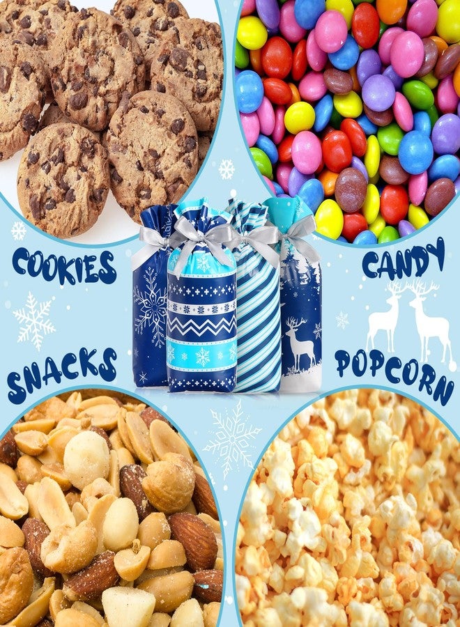 Blosssound 40 Pieces Winter Gift Bags Snowflake Drawstring Favor Bags Winter Plastic Treat Bags Snowflake Treat Candy Bags for Winter Xmas Birthday Party Favors Decor - Image 5
